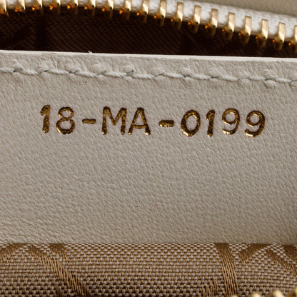Christian Dior White Cannage Lambskin Leather Medium Lady Dior Bag