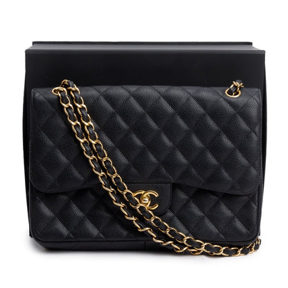 Chanel Black Caviar Jumbo Classic Double Flap Bag