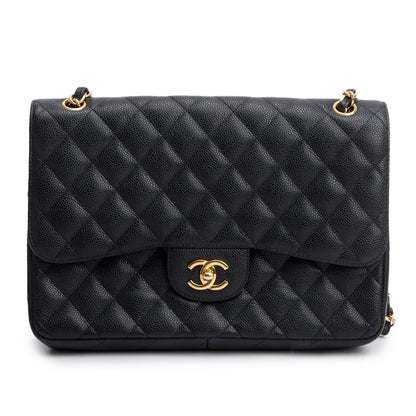 Chanel Black Caviar Jumbo Classic Double Flap Bag