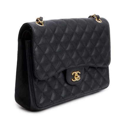 Chanel Black Caviar Jumbo Classic Double Flap Bag