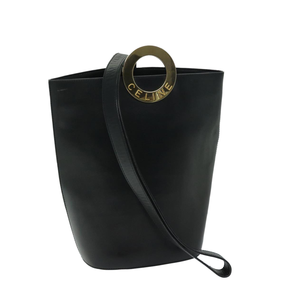 Luxury CELINE Shoulder Bag Leather Black  67807