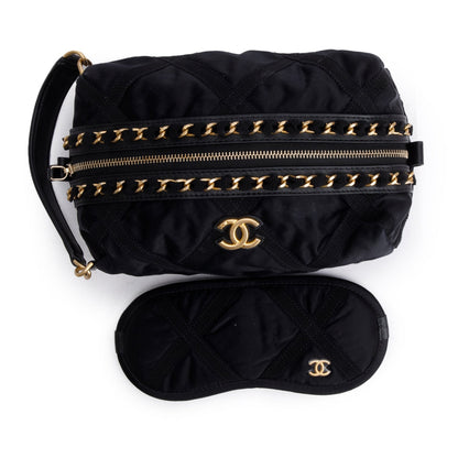 Chanel 2021 Black Nylon Grosgrain Lifestyle Pouch