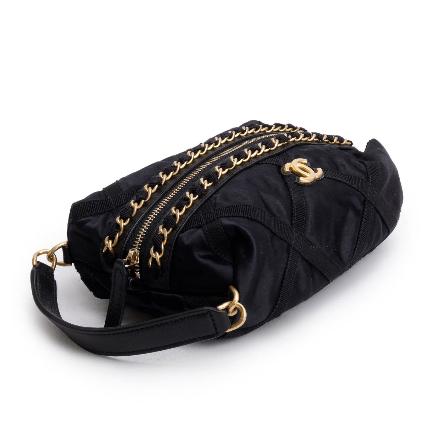 Chanel 2021 Black Nylon Grosgrain Lifestyle Pouch