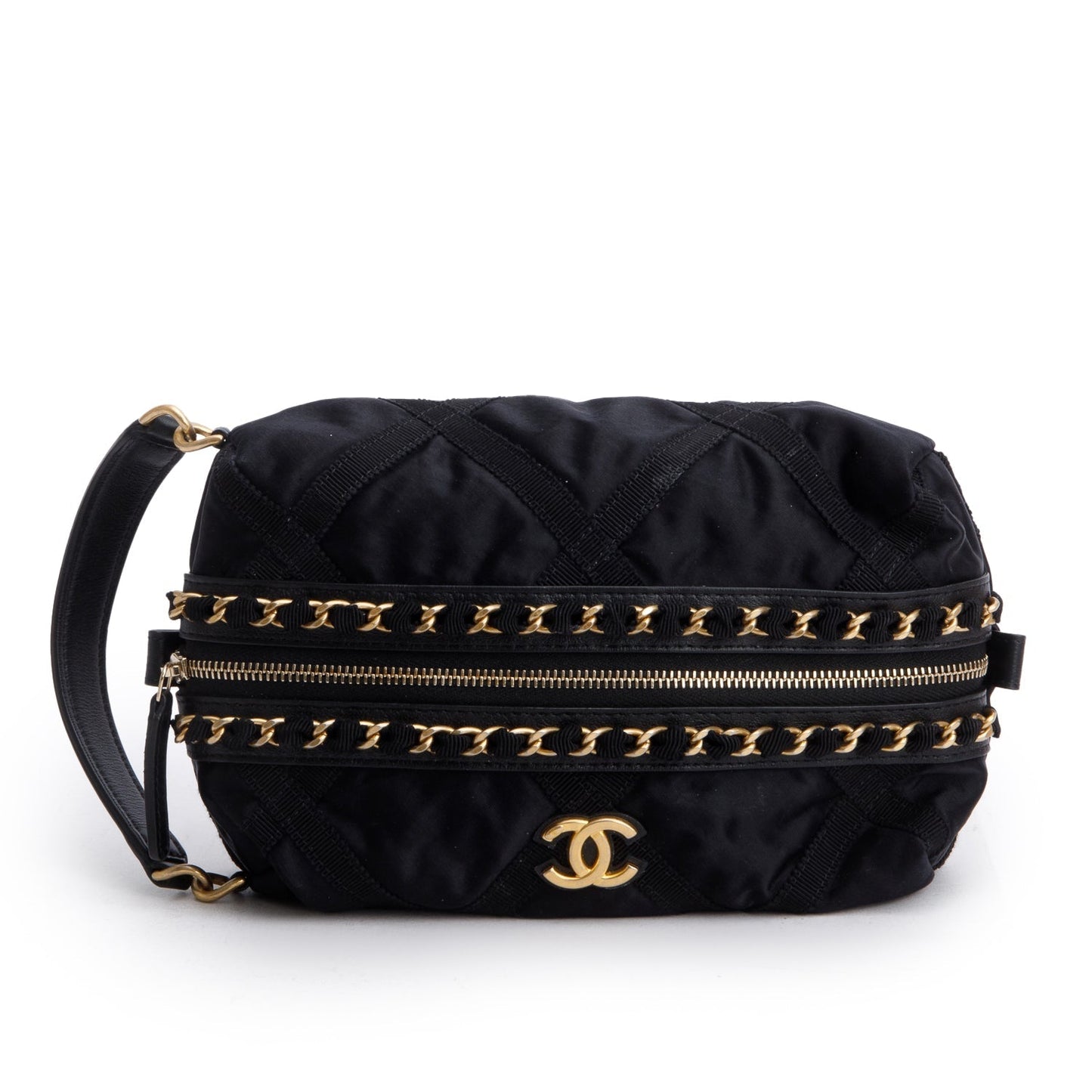 Chanel 2021 Black Nylon Grosgrain Lifestyle Pouch