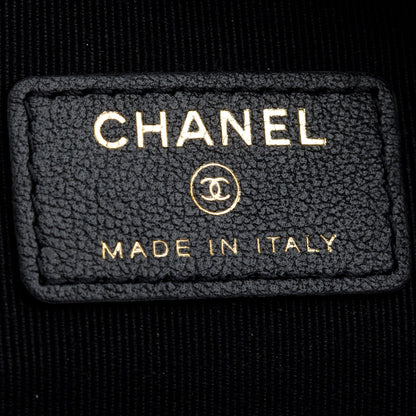 Chanel 2021 Black Nylon Grosgrain Lifestyle Pouch
