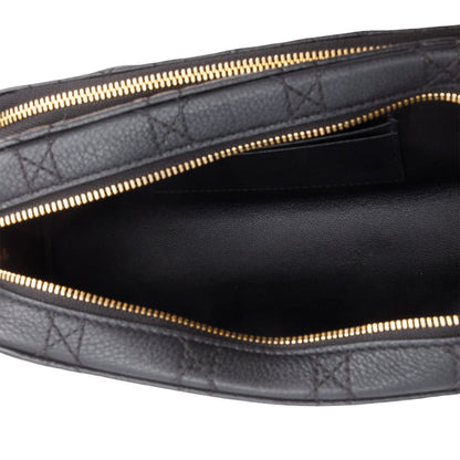 Christian Dior 2021 Black Supple Calfskin Caro Double Pouch