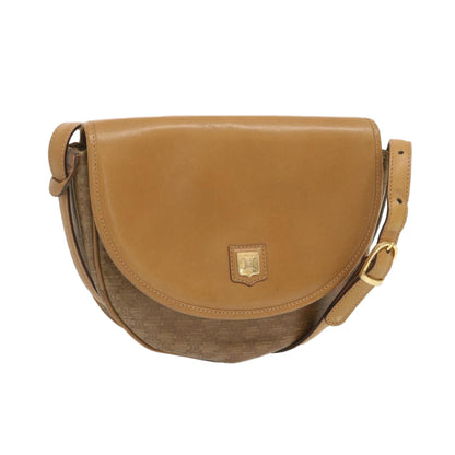 Luxury CELINE Macadam Canvas Shoulder Bag Beige  67872