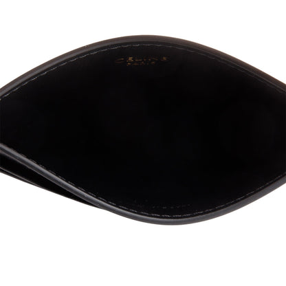 Celine 2024 Black Leather Triomphe Logo Card Holder