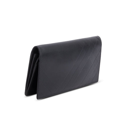 Burberry Black Embossed Leather Cavendish Check Continental Wallet