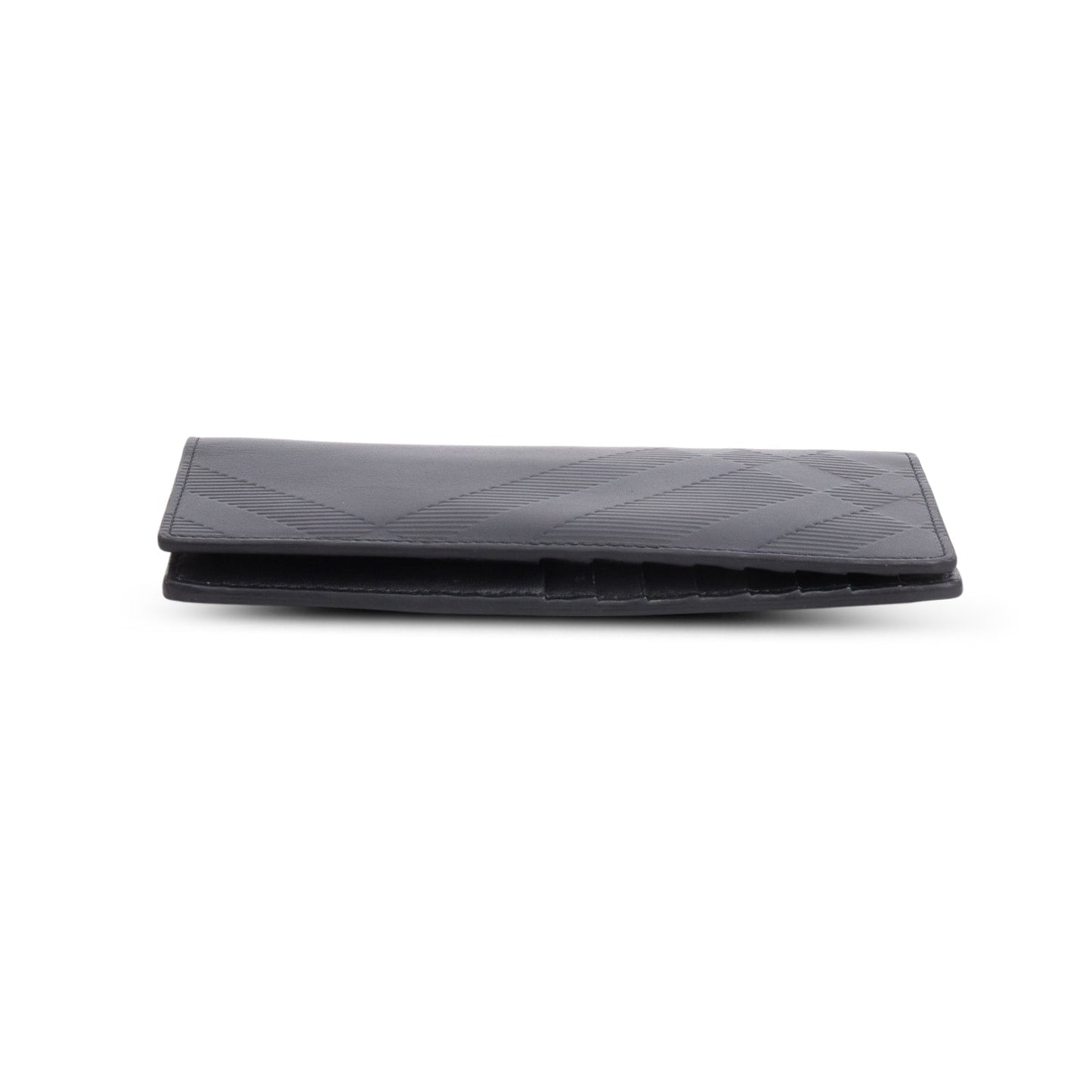 Burberry Black Embossed Leather Cavendish Check Continental Wallet