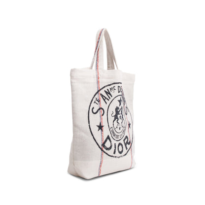 Christian Dior Beige Canvas 'L'union Fait La Force' Tote Bag