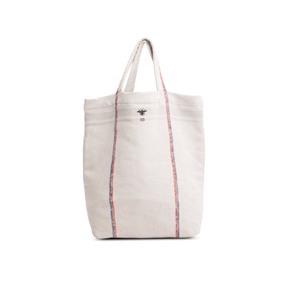 Christian Dior Beige Canvas 'L'union Fait La Force' Tote Bag