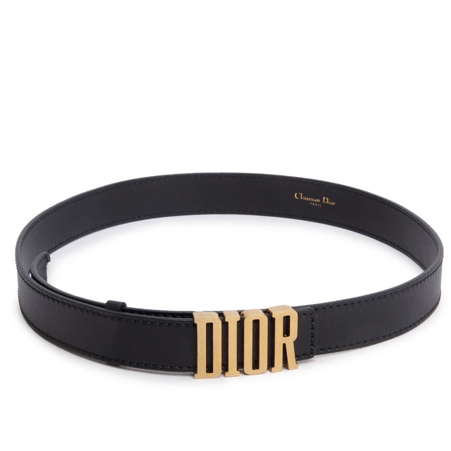 Christian Dior Black Smooth Calfskin D-Fence Belt 85