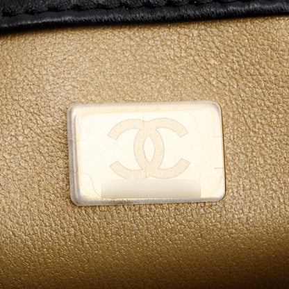Chanel 2025 Black Quilted Lambskin Pearl Crush Mini Rectangular Flap Bag