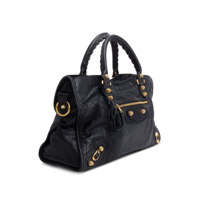 Balenciaga Black Agneau Leather Le City Medium Bag