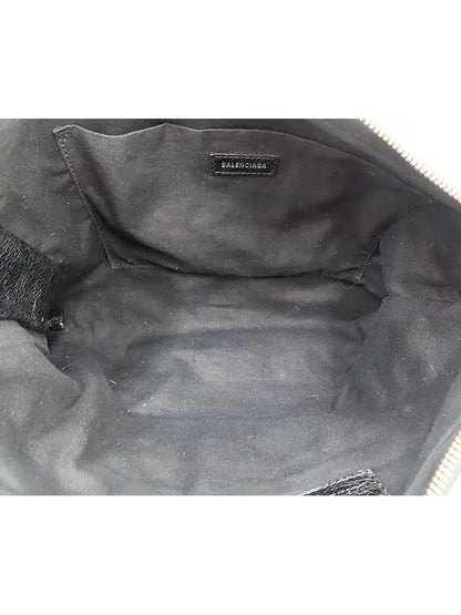Luxury Balenciaga Trending 2025 362967 Black leather classic gold zip up decoration clutch bag