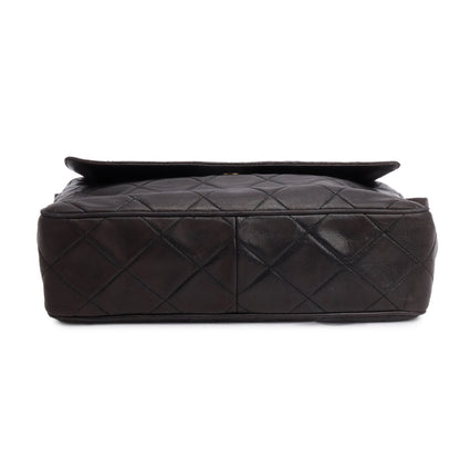 Chanel Vintage Black Lambskin Quilted CC Tassel Camera Bag
