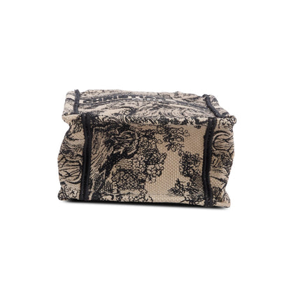 Christian Dior 2022 Black Canvas Toile de Jouy Embroidered Mini Book Tote