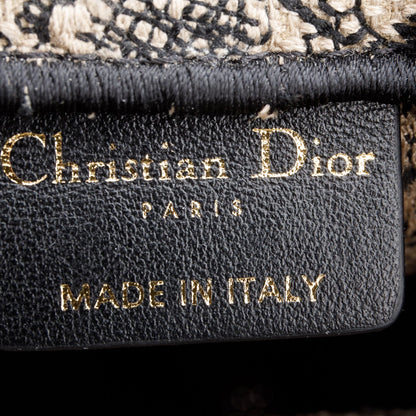 Christian Dior 2022 Black Canvas Toile de Jouy Embroidered Mini Book Tote