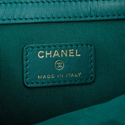 Chanel Blue Quilted Jersey O-Case Clutch