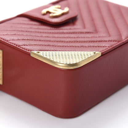 Chanel Calfskin Chevron Quilted Paris Hamburg Rock The Corner Minaudiere Bag
