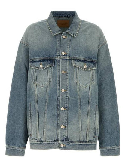 Luxury Balenciaga Trending 2025 Oversized Fit Denim Jacket Blue