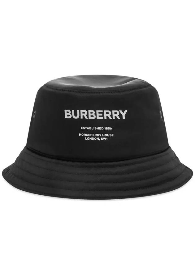 Luxury Burberry Horseferry Print Nylon Bucket Hat Black