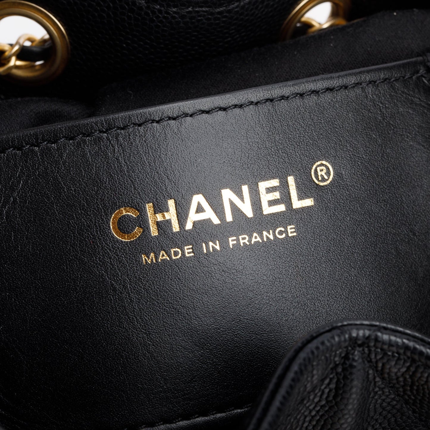 Chanel 2025 Black Caviar Leather 25 Small Bucket Bag