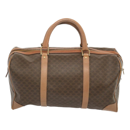 Luxury CELINE Macadam Canvas Boston Bag PVC Brown  68005