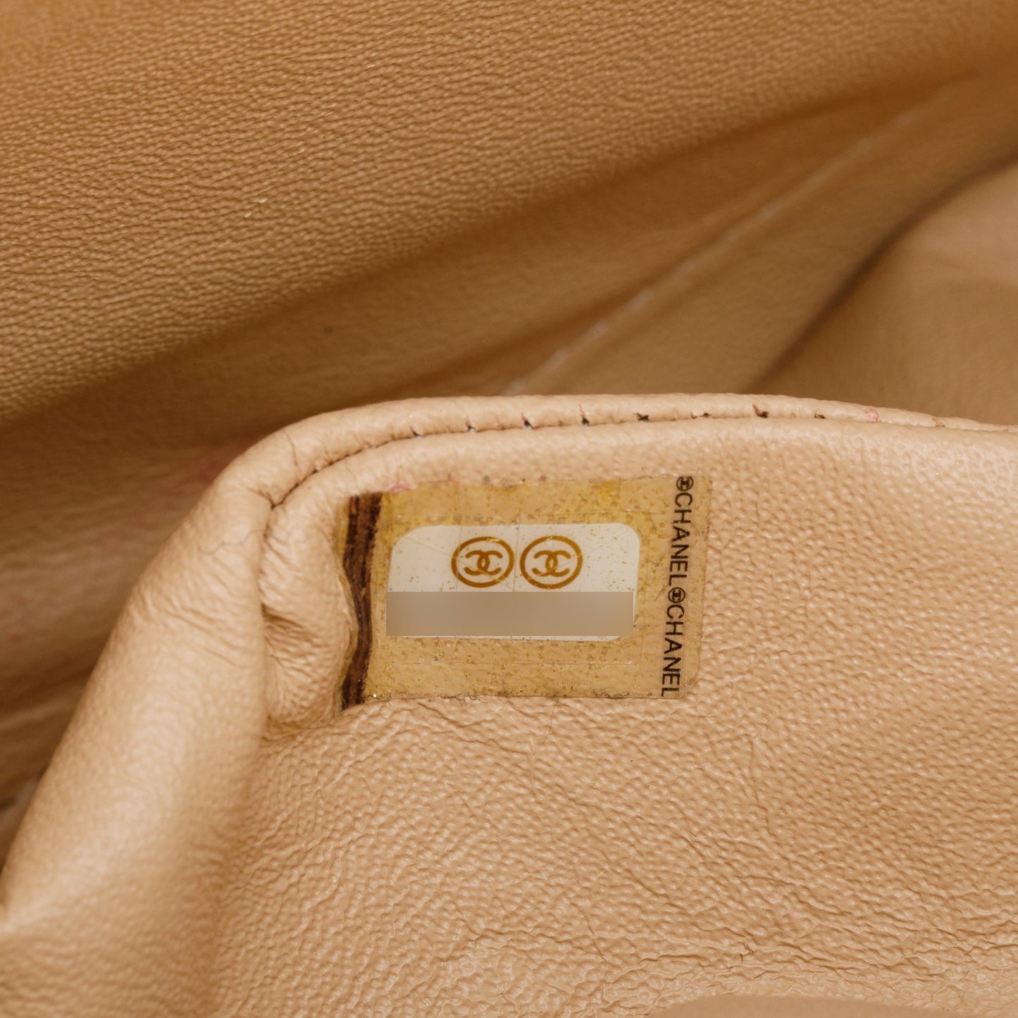 Chanel Beige Quilted Caviar Leather Classic Jumbo Double Flap Bag