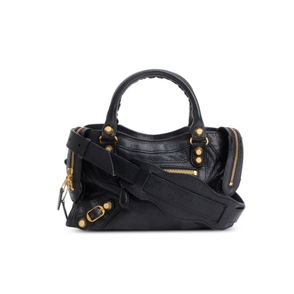 Balenciaga Black Agneau Leather Classic Mini City Bag