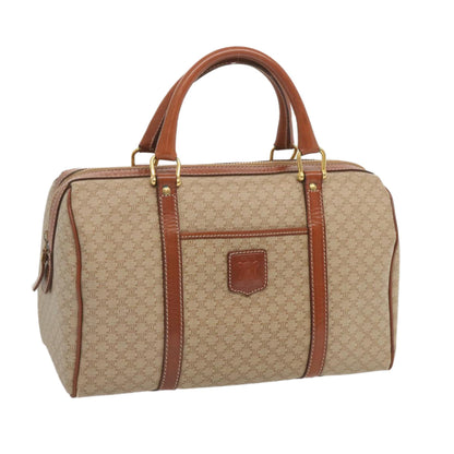 Luxury CELINE Macadam Canvas Boston Bag Beige  68007