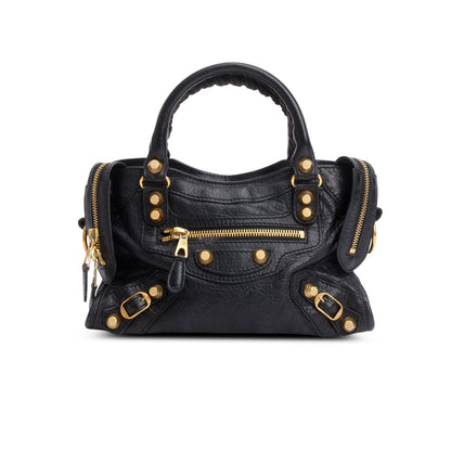 Balenciaga Black Agneau Leather Classic Mini City Bag