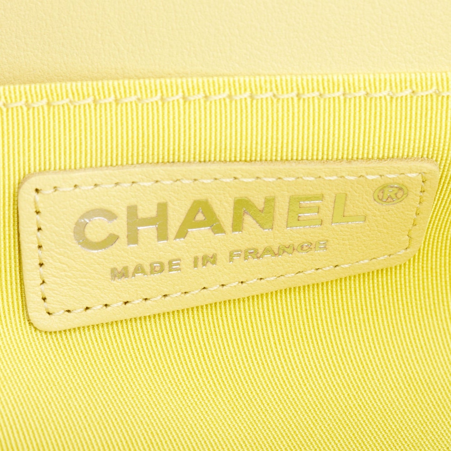 Chanel Yellow Quilted Lambskin Leather Medium Boy Bag
