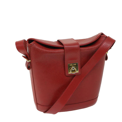 Luxury CELINE Shoulder Bag Leather Red  68032