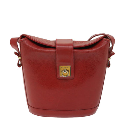 Luxury CELINE Shoulder Bag Leather Red  68032