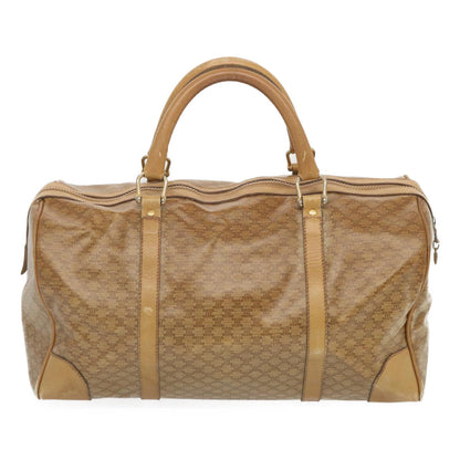 Luxury CELINE Macadam Canvas Boston Bag Beige  68079