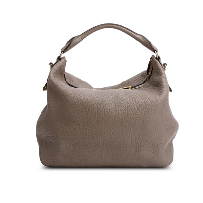 Burberry Taupe Grained Leather Ledbury Convertible Hobo
