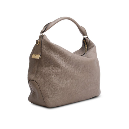 Burberry Taupe Grained Leather Ledbury Convertible Hobo