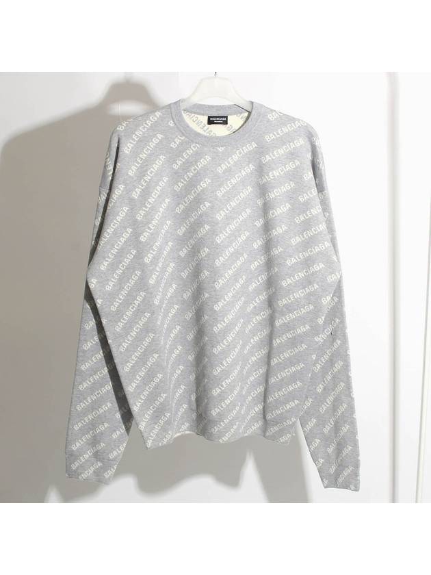 Luxury Balenciaga Trending 2025 Wool Over Logo Pattern Knit Sweatshirt Grey