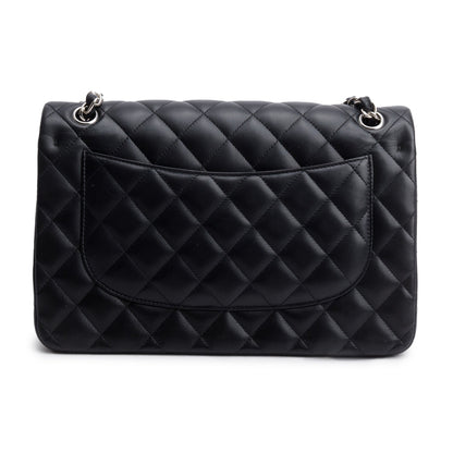 Chanel Black Quilted Lambskin Leather Jumbo Double Flap Bag