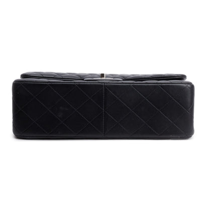 Chanel Black Quilted Lambskin Leather Jumbo Double Flap Bag