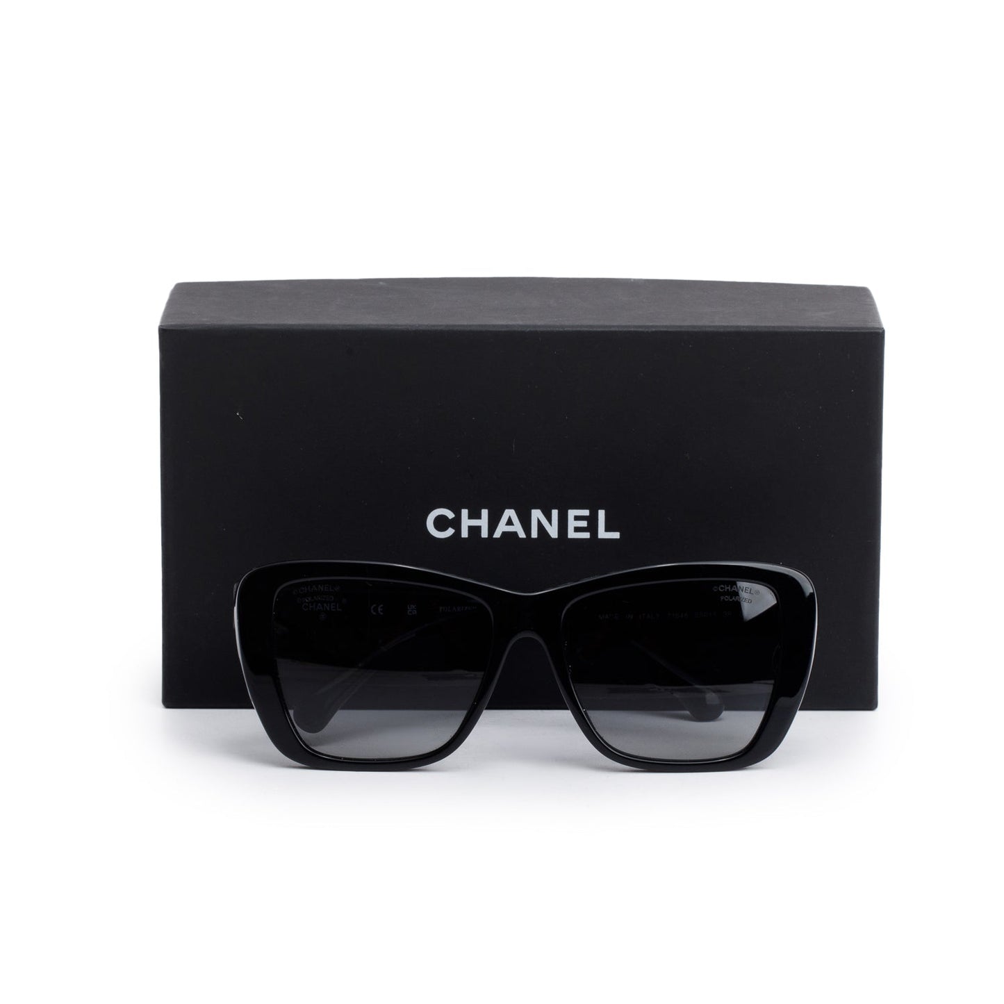 Chanel 71548 Black Acetate Polarized Butterfly Sunglasses