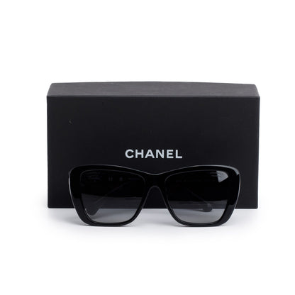 Chanel 71548 Black Acetate Polarized Butterfly Sunglasses