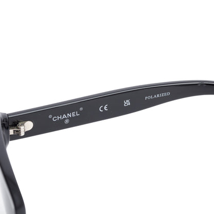 Chanel 71548 Black Acetate Polarized Butterfly Sunglasses