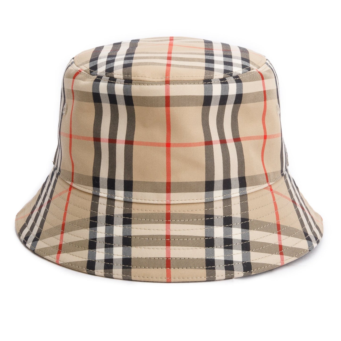 Burberry Beige Technical Cotton Vintage Check Bucket Hat, Size L