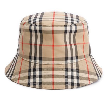 Burberry Beige Technical Cotton Vintage Check Bucket Hat, Size L