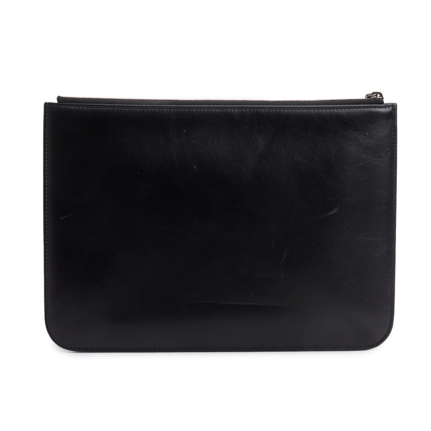 Chanel 2020 Black Lambskin Leather Large Faux Pearl& Strass Deauville Pouch