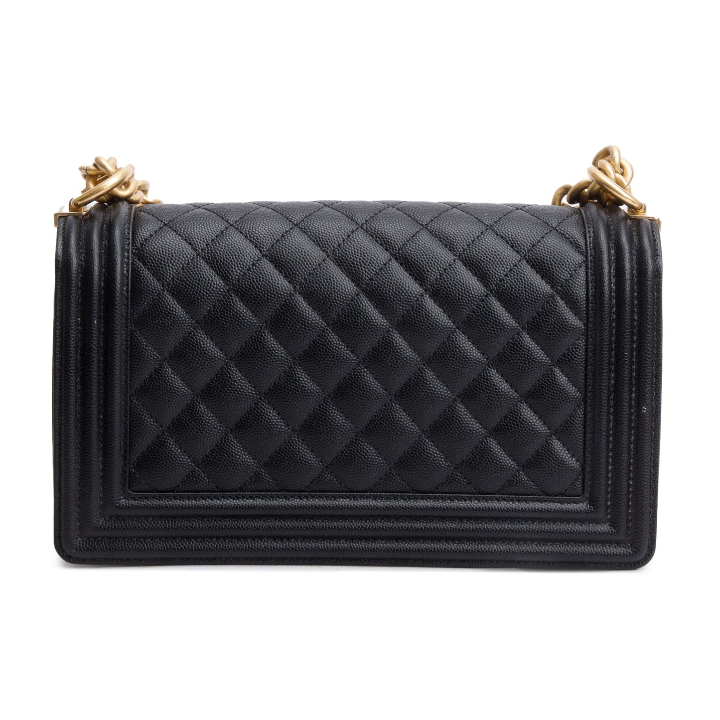 Chanel 2020 Black Caviar Quilted Medium Boy Flap Bag