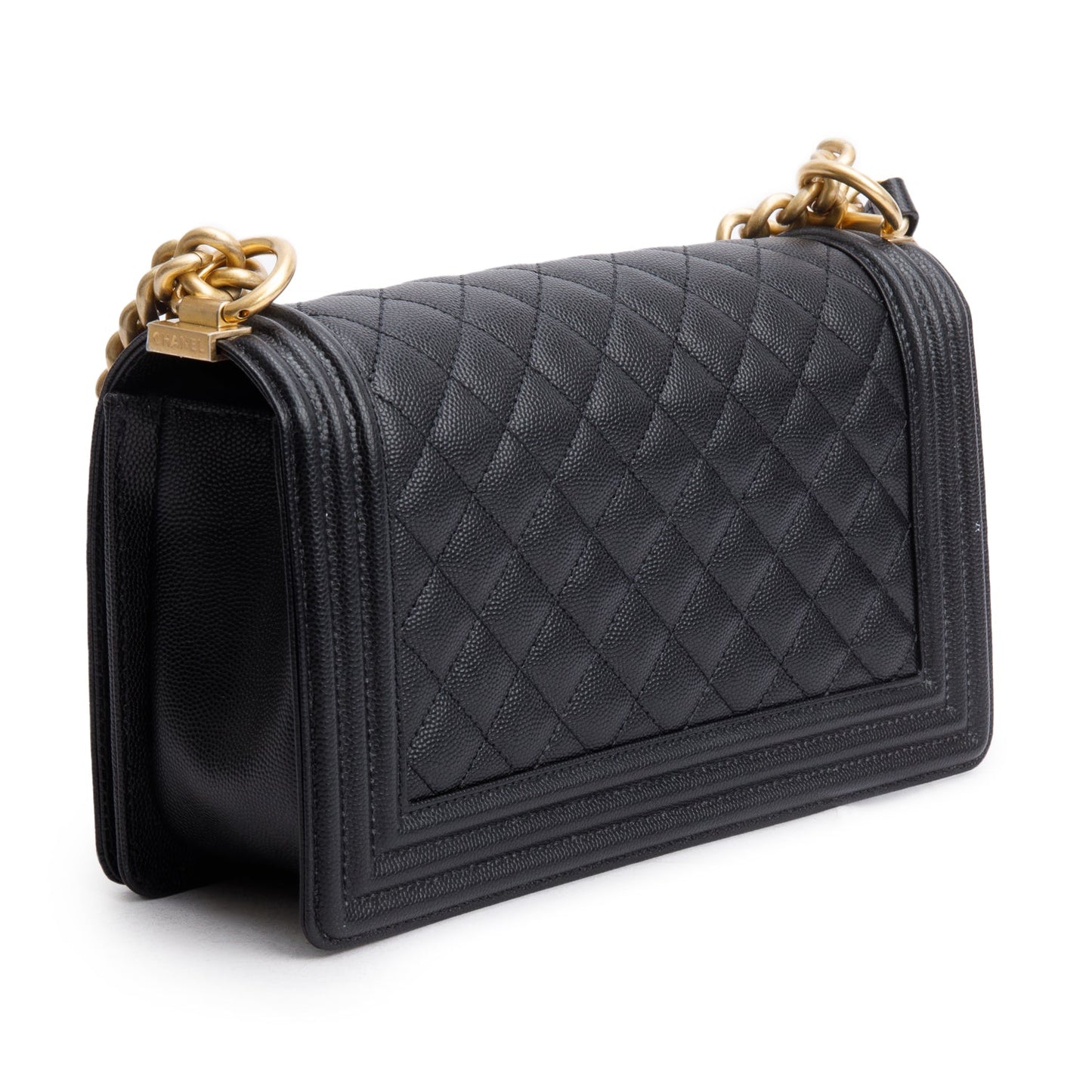 Chanel 2020 Black Caviar Quilted Medium Boy Flap Bag